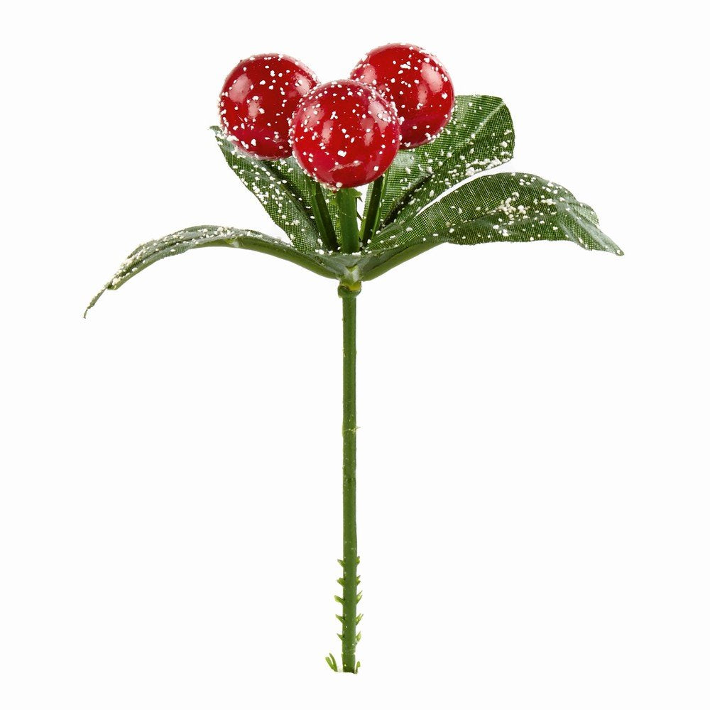 17cm Frosted Berry Pick Red