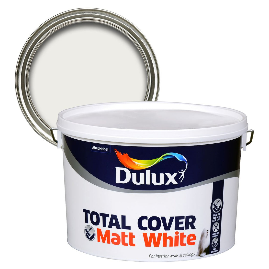Dulux Total Cover Matt White Paint 10L