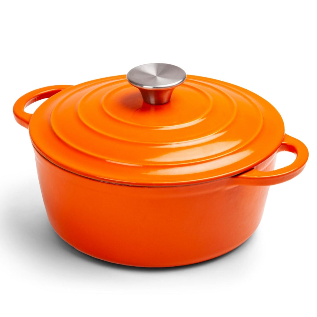 Steelex Orange Round Cast Iron Casserole Dish 20cm