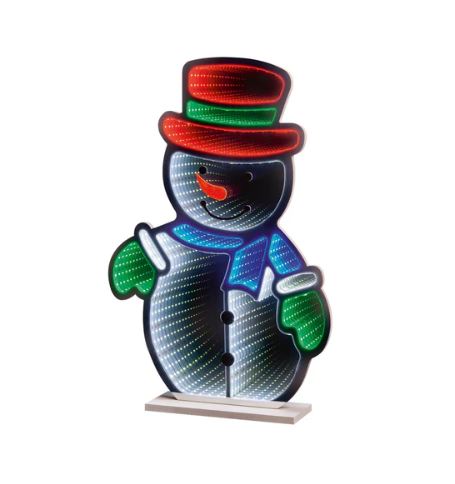 60cm Standing Snowman Infinity Mirror