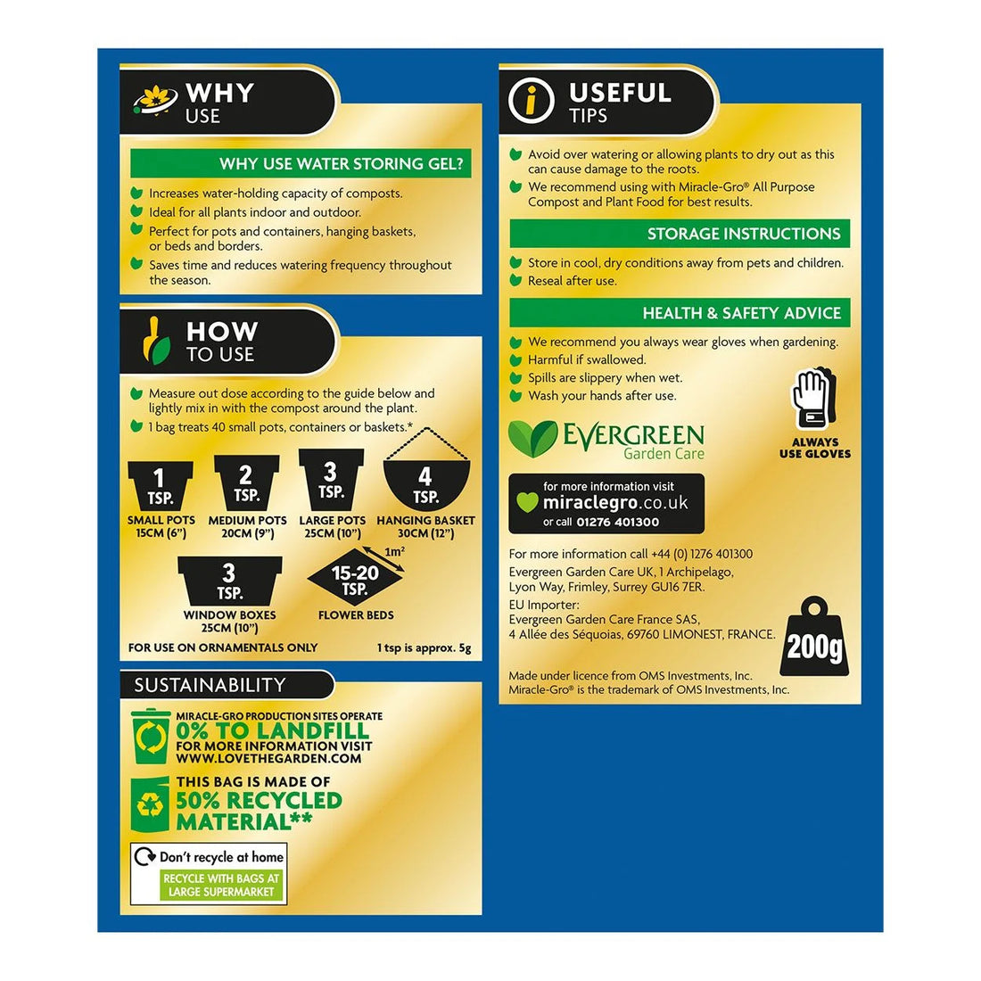 Miracle-Gro Moisture Control Pot & Basket Gel - 200g