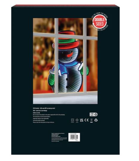 60cm Standing Snowman Infinity Mirror