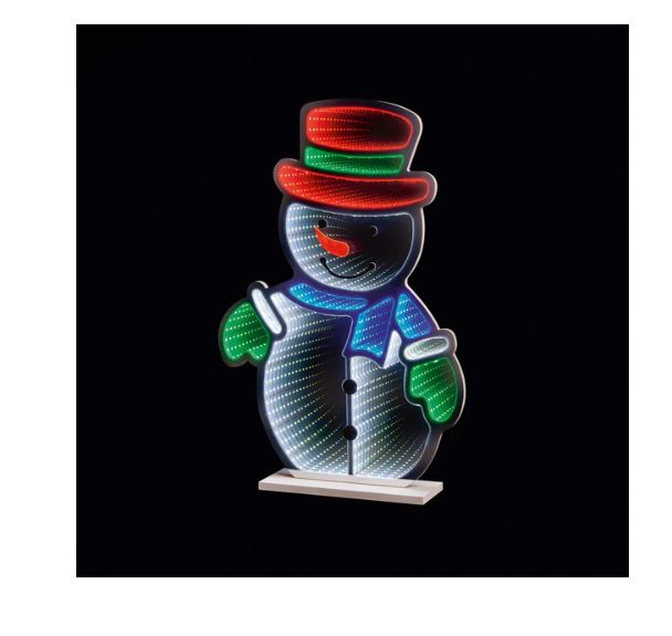 60cm Standing Snowman Infinity Mirror