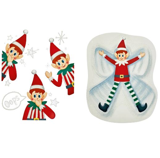 Glitter Elf Window Sticker 35cm - Assorted (1pc Only)