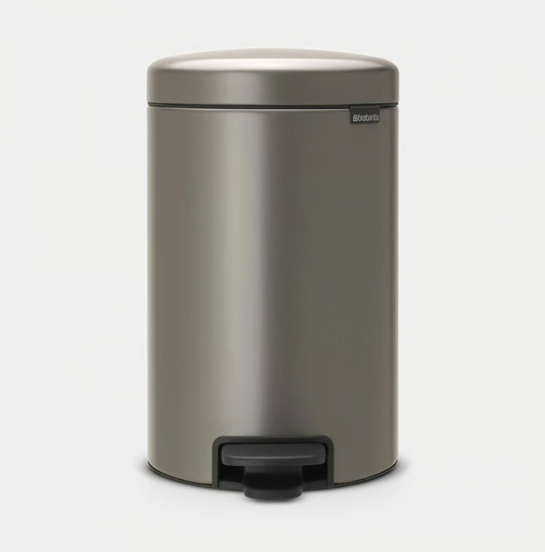 Brabantia Newlcon Pedal Bin Platinum -12L