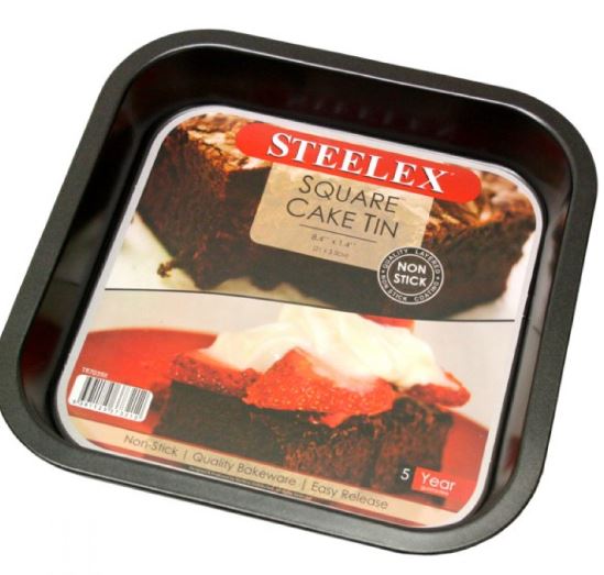 Square Sandwich Tin Steelux 21x21x3.5cm