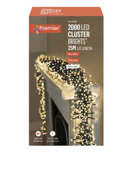 2000 Led Mulact Clustbrights Timer Warm White