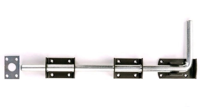 18" Black Garage Drop Bolt