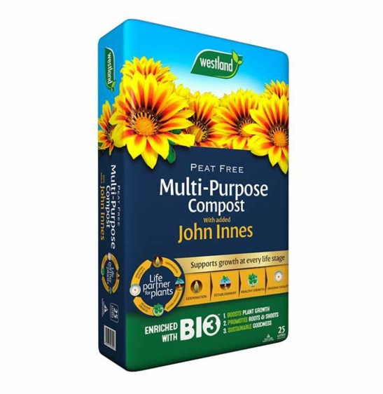 Westland Peat Free Multi Purpose Compost with John Innes Mini Bale - 25L