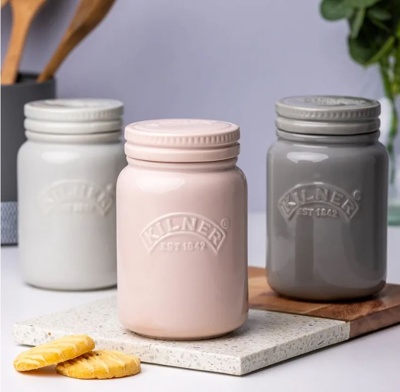 Kilner Ceramic Push Top Dustpink Jar 0.6 Litre