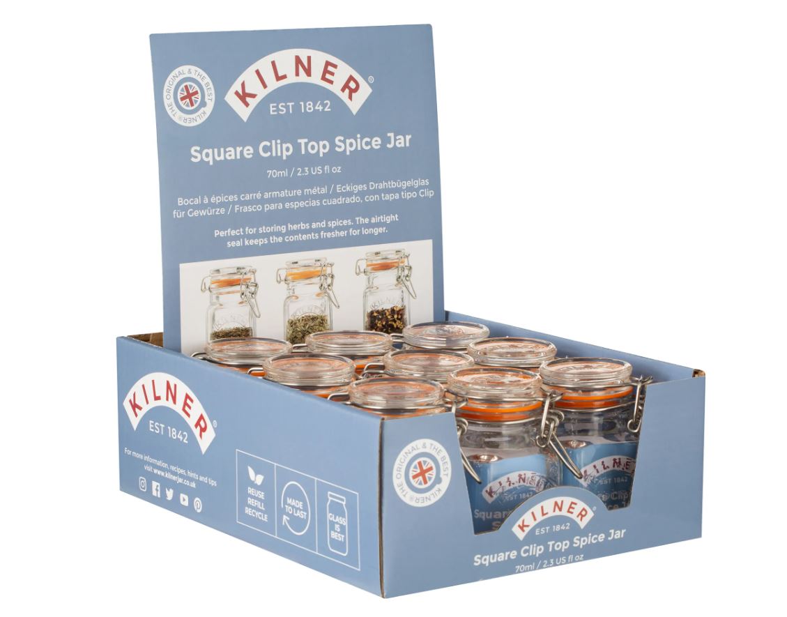 Kilner Clip Top Square Spice Jar 70ml
