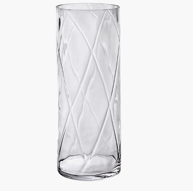 Clear Glass Optic Vase Large