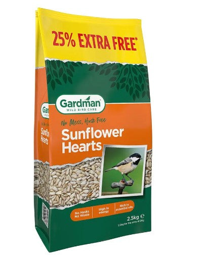 Gardman Sunflower Hearts - 2kg + 25% Extra Free