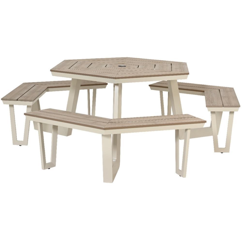 Octagonal Aluminium Garden Picnic Bench