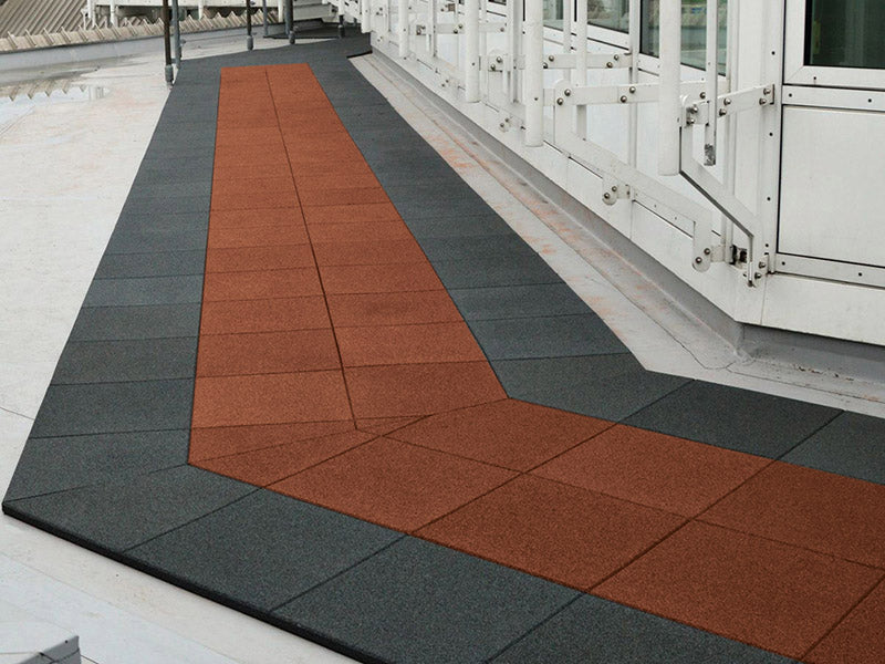 Rubberblok Safety Tiles - Red 500x500