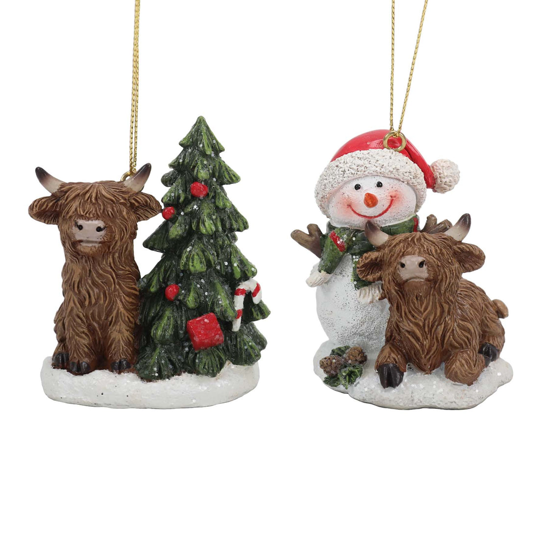 Highland Cow Tree Decoration 7cm - 2 Assorted