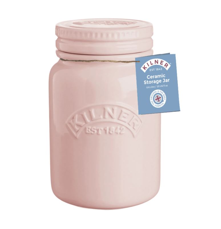 Kilner Ceramic Push Top Dustpink Jar 0.6 Litre