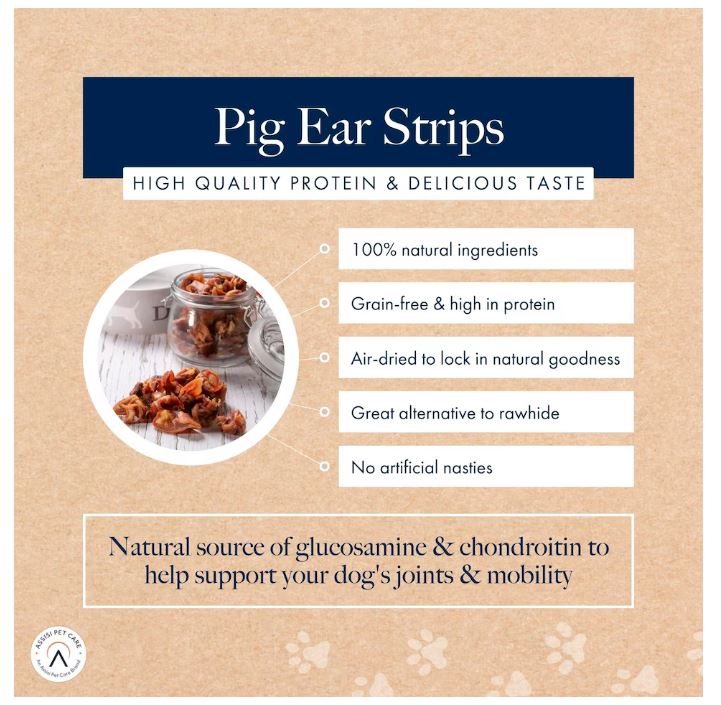 Hollings Pig Ear Strips Natural Dog Treats 150g