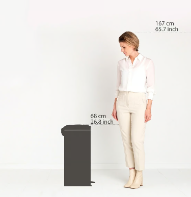 Brabantia New lcon Pedal Bin Platinum -30L