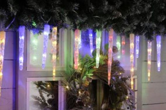 24 Colour Changing Remote Control LED Icicle Lights - Multi to White