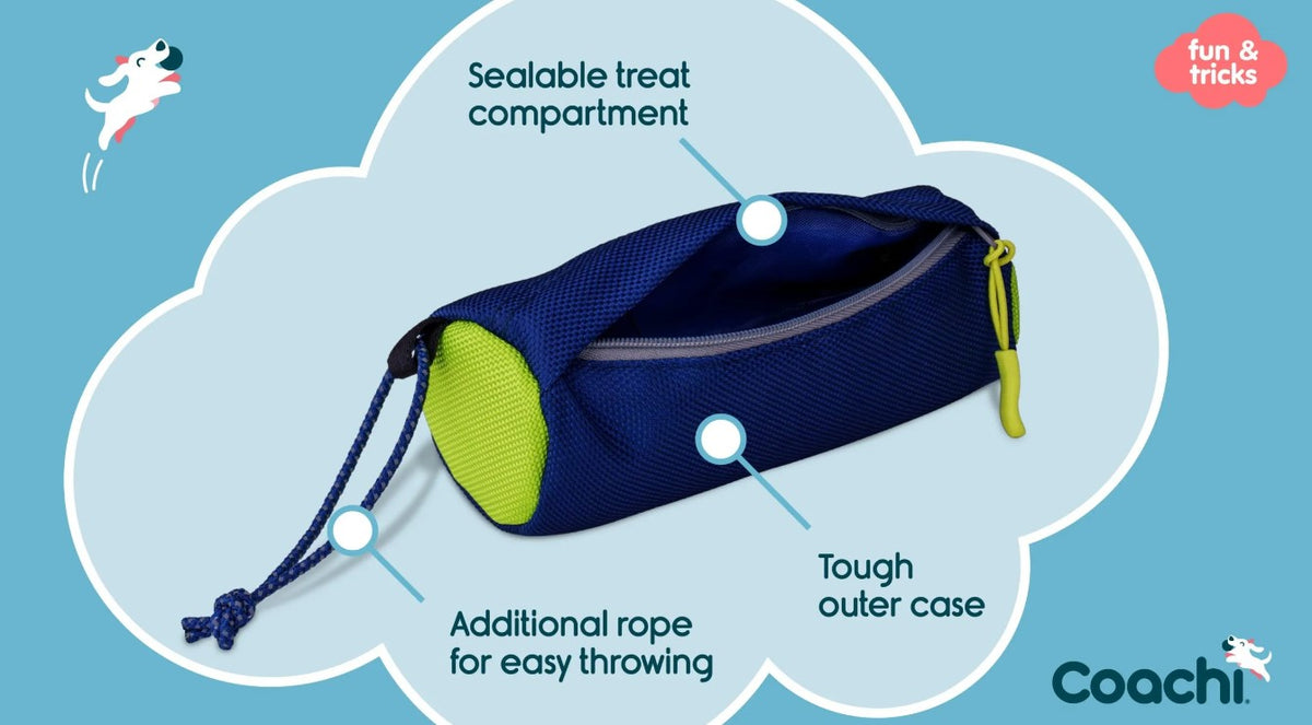 Coachi Fetch & Reward Dog Toy - Navy & Lime