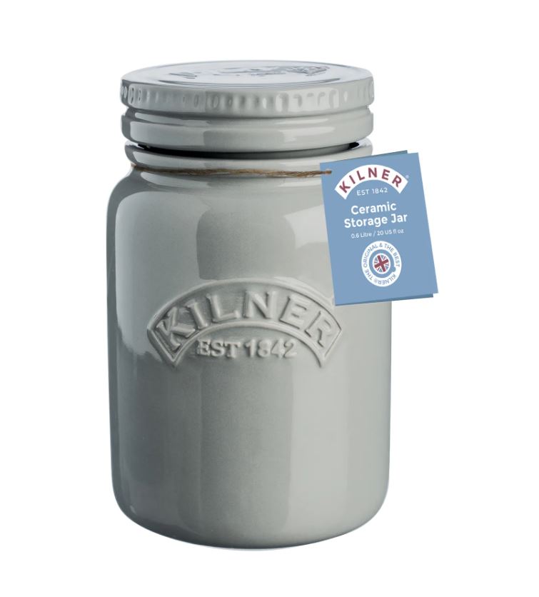 Kilner Ceramic Push Top Storage Jar Morning Mist 600ml