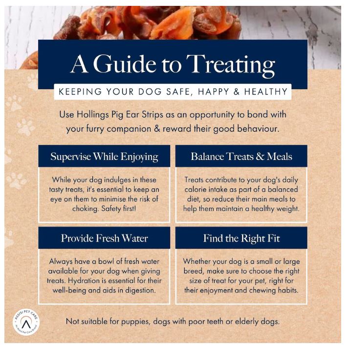 Hollings Pig Ear Strips Natural Dog Treats 150g