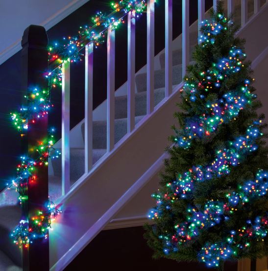 3000 LED Multi-Action Clusterbrights with Timer - Multi Coloured