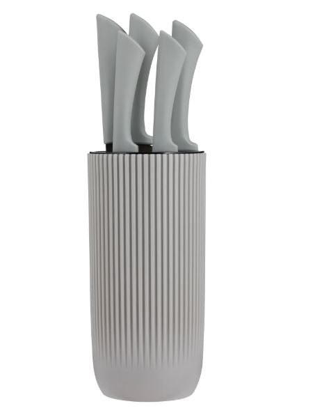 Viners Everyday Grey Ripple 5pc Knife Block Set