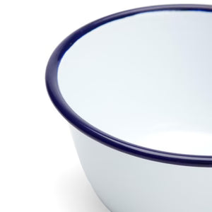 Enamel 16cm Pudding Bowl Blue Rim