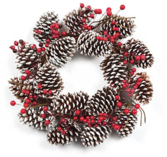 40CM Cone and Twig Wreath