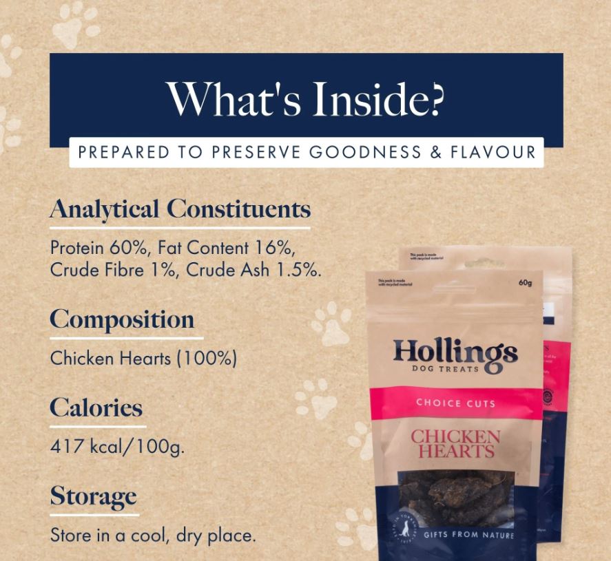 Hollings Chicken Hearts 60g