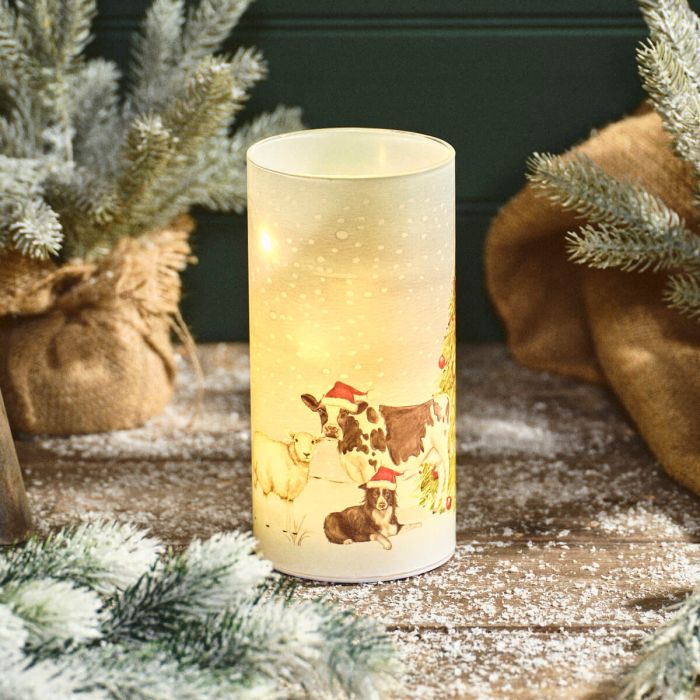Christmas Down on the Farm Cylinder LED