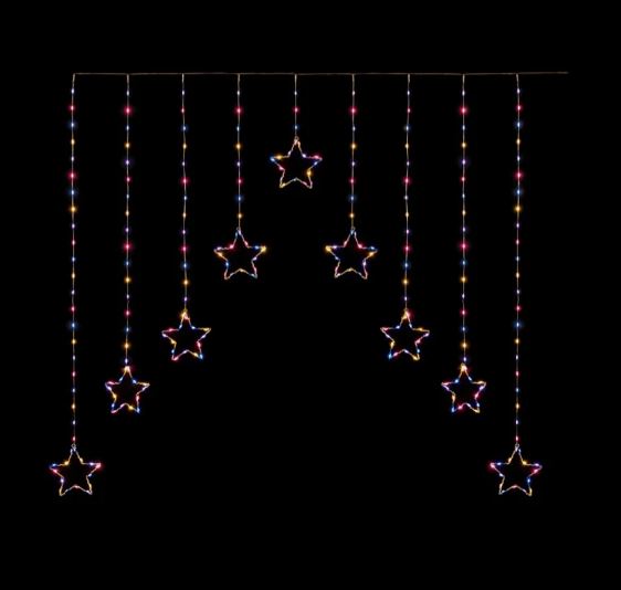 Premier 258 LED Flexibrights Star Curtain Light 1.2 Metre x 1.2 Metre - Rainbow