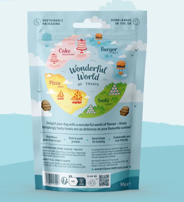 Wonderful World Pork Burgers Treats 50g