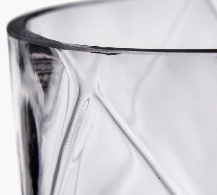 Clear Glass Optic Vase Large