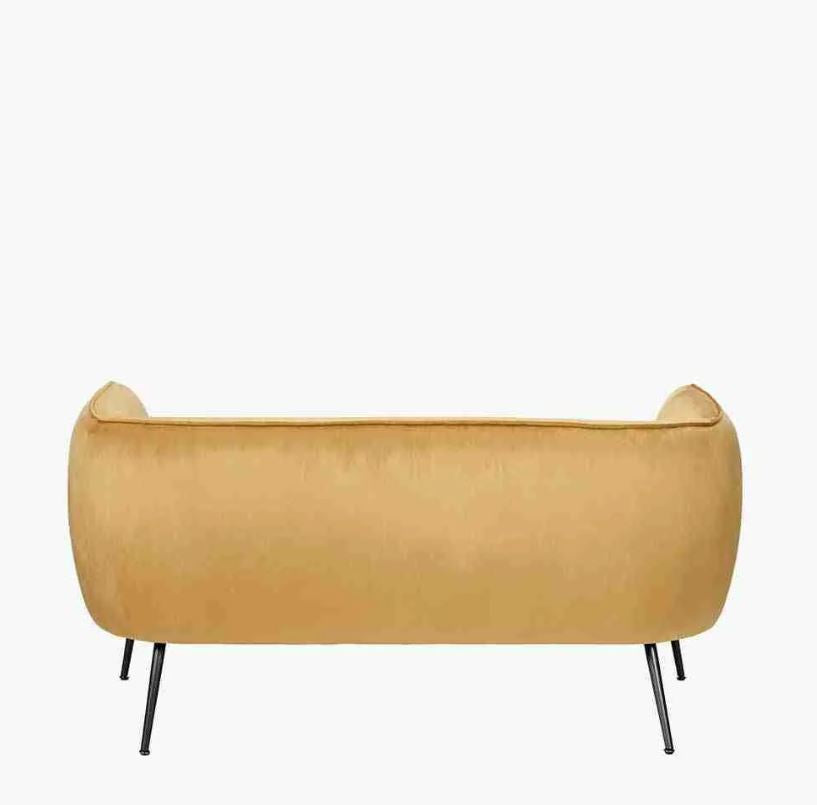 Lucca Gold Velvet and Metal Sofa