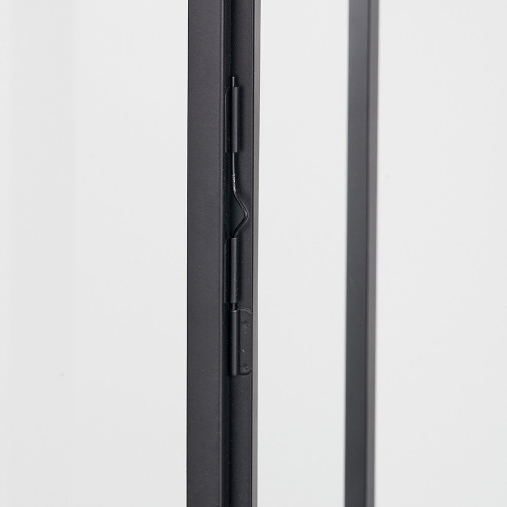 Black Stainless Steel and Glass Large Rectangular Lantern