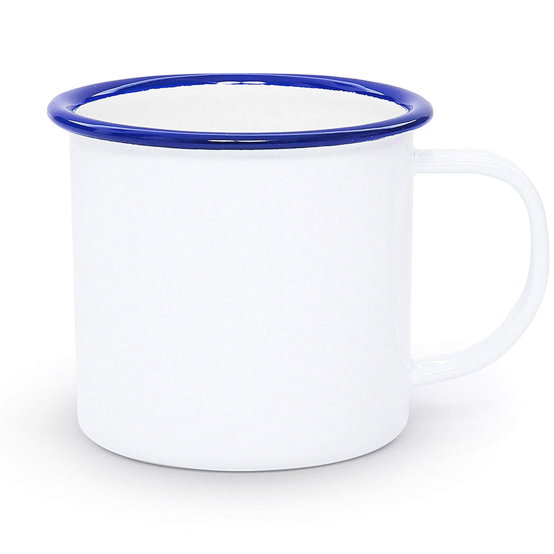 Enamel Mug 8cm - White with Blue Rim