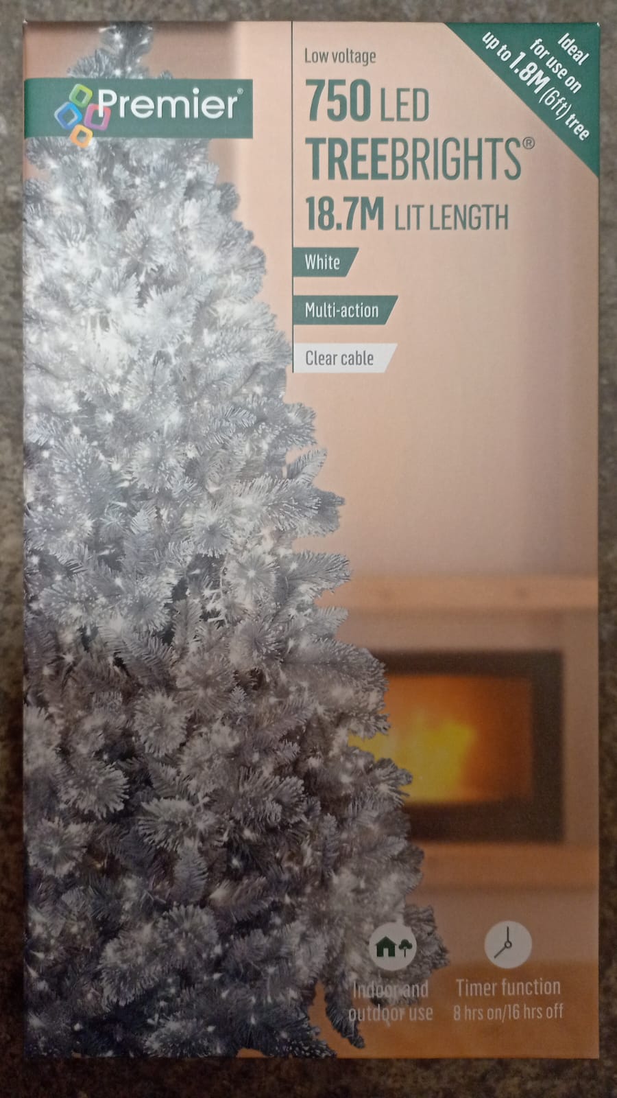 750 Led Mulact Treebrights Timer White Clear Wire