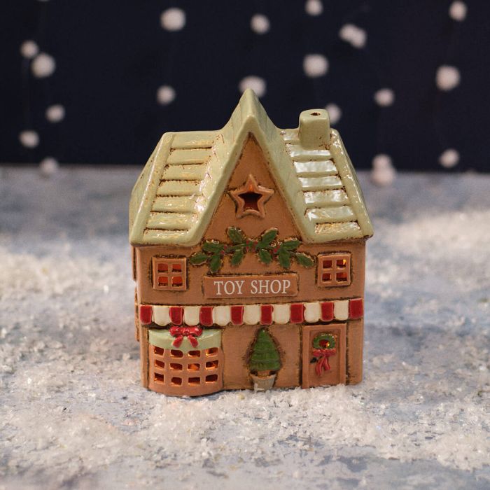 Christmas Market Stoneware Candle Holder