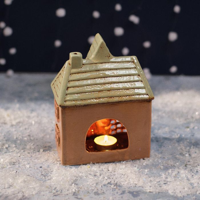 Christmas Market Stoneware Candle Holder