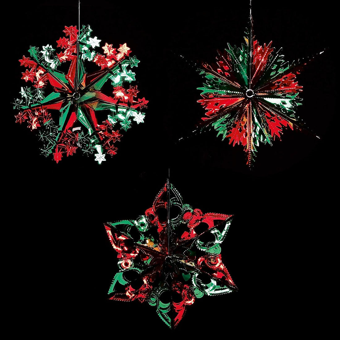 Red & Green Foil Starburst - 40cm