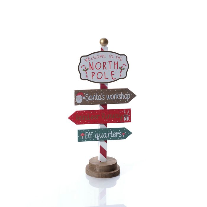 Welcome to the North Pole Wooden Sign Post