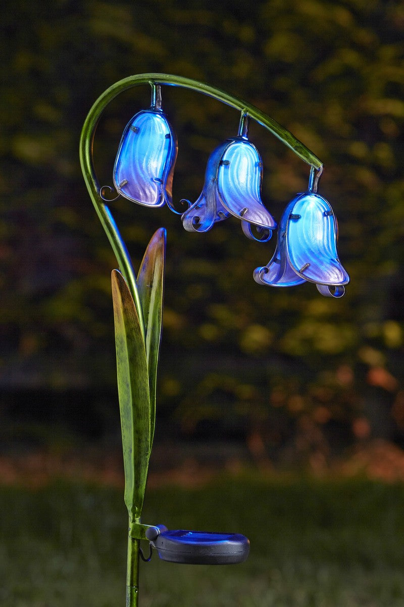 Bluebell Hand Painted Glass Solar Light