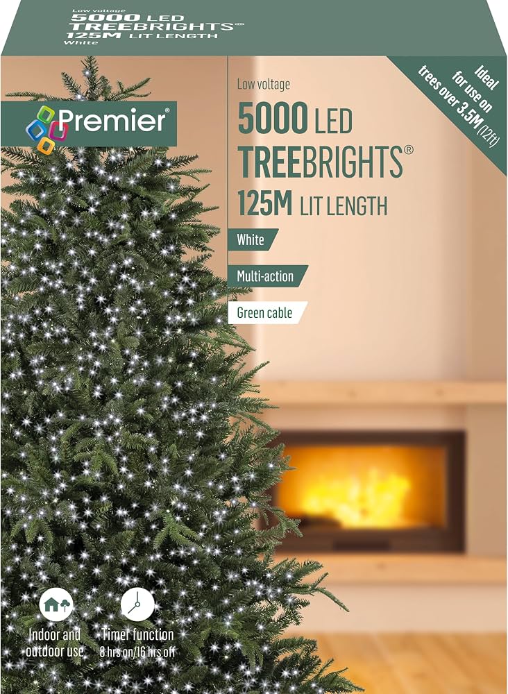 5000 Treebrights White LED Lights with Timer