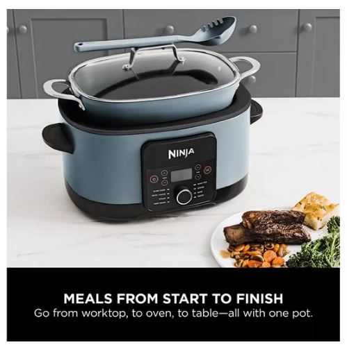 NINJA Food Cooker 8-in-1 Slow Cooker 8L - Sea Salt Grey