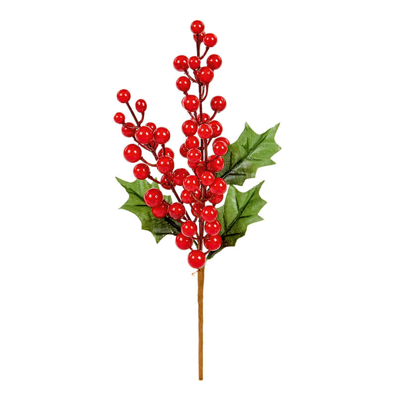 28cm Berry Pick With Holly