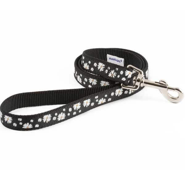 Ancol Black Daisy Nylon Dog Lead
