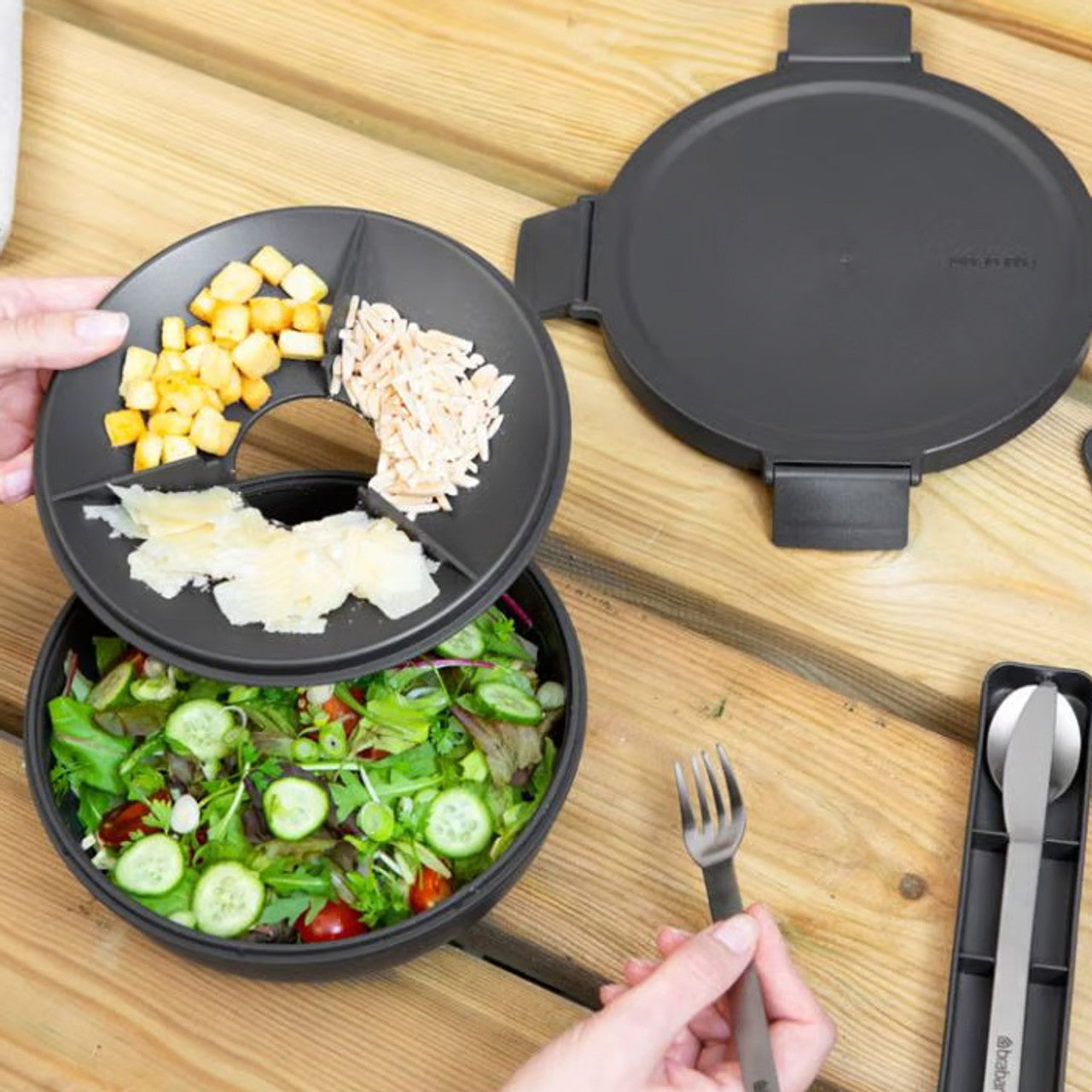 Brabantia Make & Take Salad Bowl 1.3L - Dark Grey